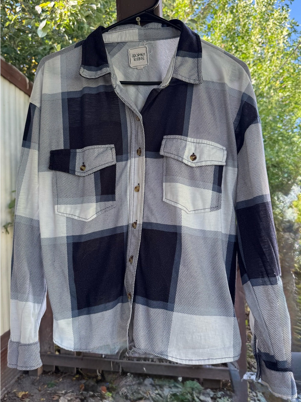 Modish Rebel Blue Plaid Shirt - Size Small